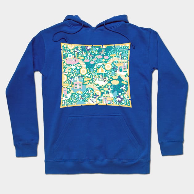 The secret map of Unicorns Village I // turquoise background Hoodie by SelmaCardoso